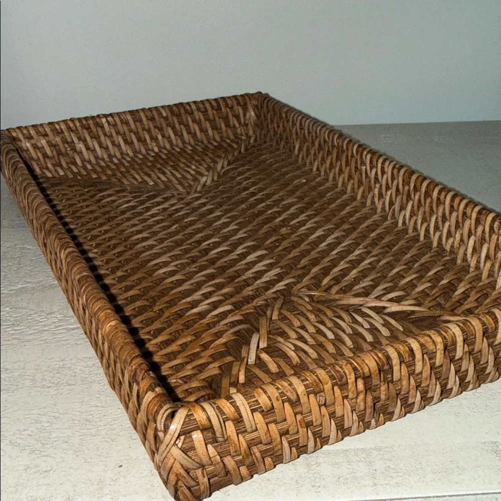 Woven Rattan Bath Tray - Brown